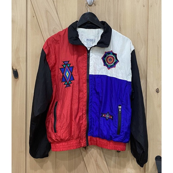 Color block Nylon Windbreaker Jacket Women's Size M - Picture 2 of 8